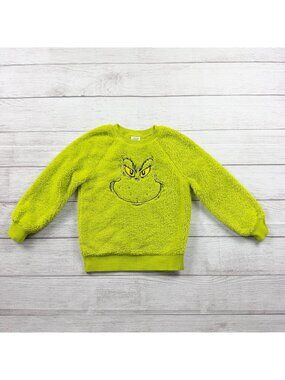 Grinch By Hanna Andersson Kids Fuzzy Lime Green Sweater 5